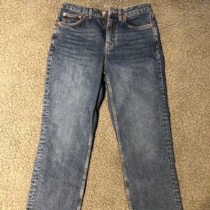 TOPSHOP straight leg dark wash jeans